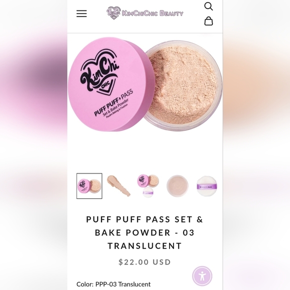 NIB KimChi Chic Beauty Puff Puff Pass Set & Bake Powder - Translucent - Picture 2 of 9